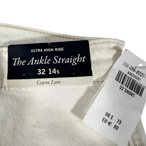 Abercrombie & Fitch Women's Ultra High Rise Ankle Straight Jeans Sz 32/14 Short - Picture 11 of 16